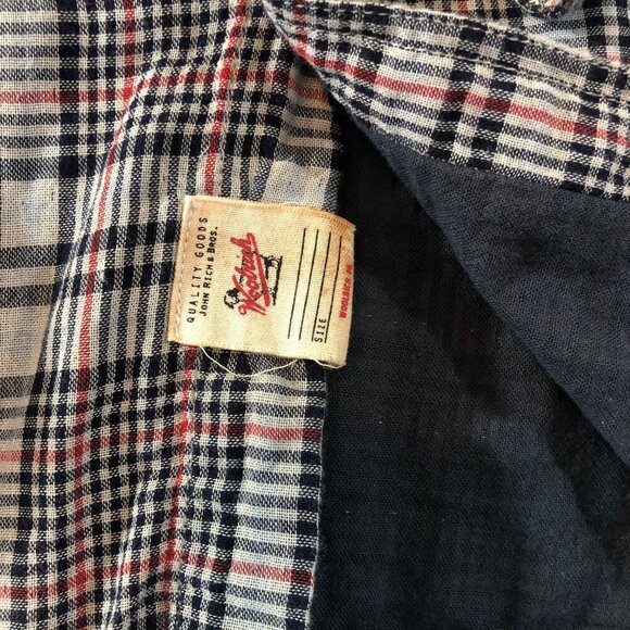 John Rich and Bros Woolrich Black Grey Plaid Button Down Flannel Shirt Size Med - Picture 3 of 10